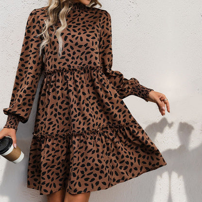 Damen Midi-Kleid mit Rüschendetails Langarm