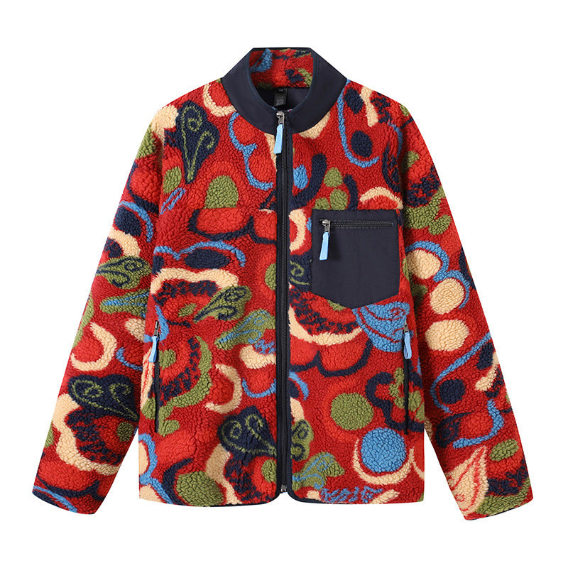 Damen Fleecejacke Bunt Muster Norvielle