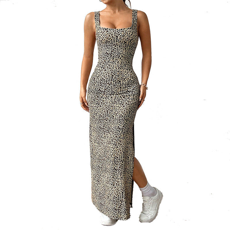 Damen Tiermuster Maxi-Kleid Norvielle