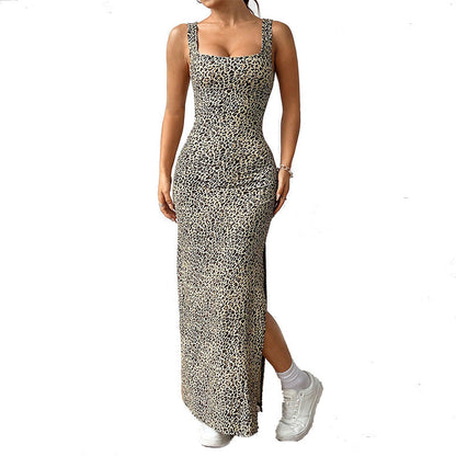 Damen Tiermuster Maxi-Kleid Norvielle