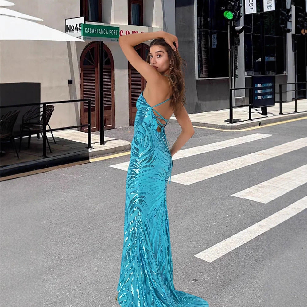 Damen Abendkleid Glitzernd Norvielle
