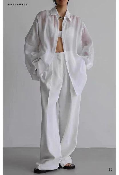 Damen Hemd Weit Ärmel Baumwolle Beige
