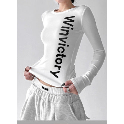 Damen langärmliges Statement-Shirt Norvielle