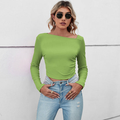 Damen Crop- Rüschendetails Elegantes Design Norvielle