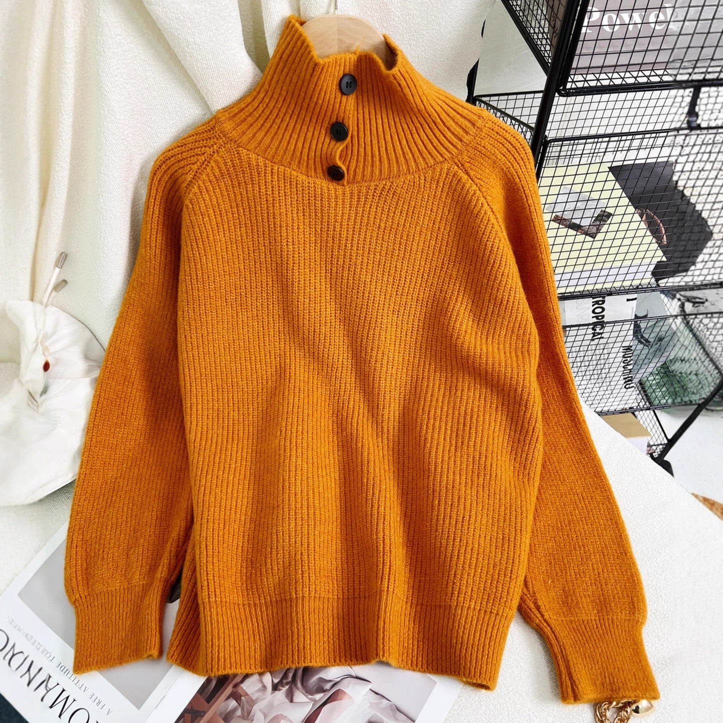 Damen Rollkragenpullover Weiches Strickmaterial Norvielle
