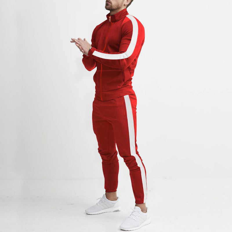 Herren Sportanzug-Set mit Reißverschluss und Streifen