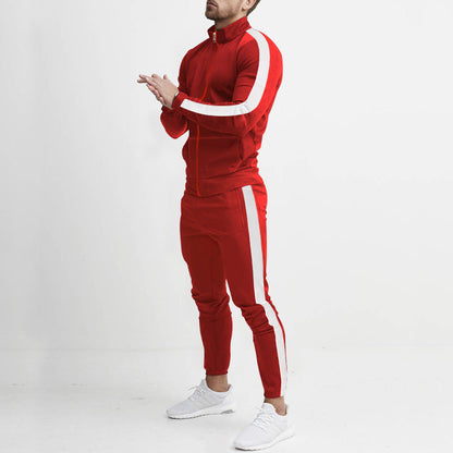 Herren Sportanzug-Set mit Reißverschluss und Streifen