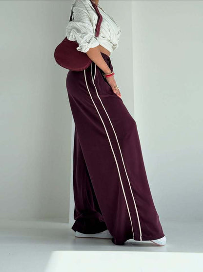 Damen Sporthose Weit Elastischer Bund Seitentaschen Norvielle