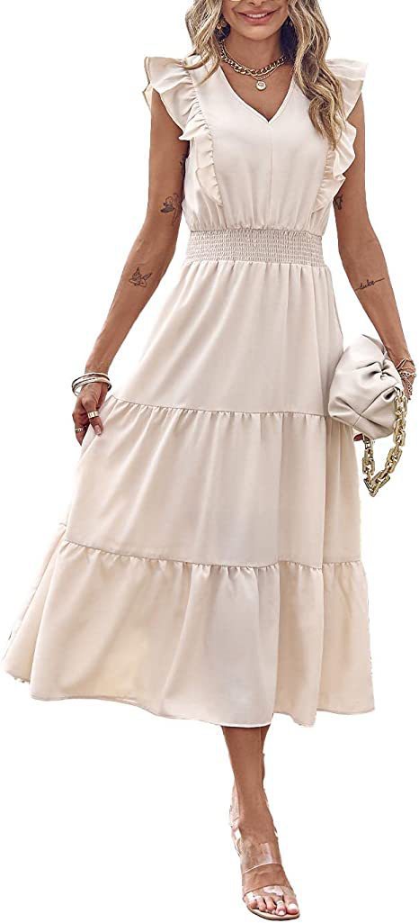 Damen Langarm-Kleid mit Volumenrock Norvielle