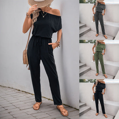 Damen Einteiler Off-Shoulder Elastisch Schwarz Norvielle - Norvielle
