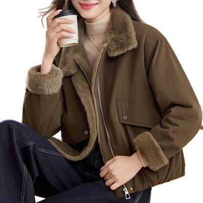 Damen Steppjacke Warm Flauschig Norvielle