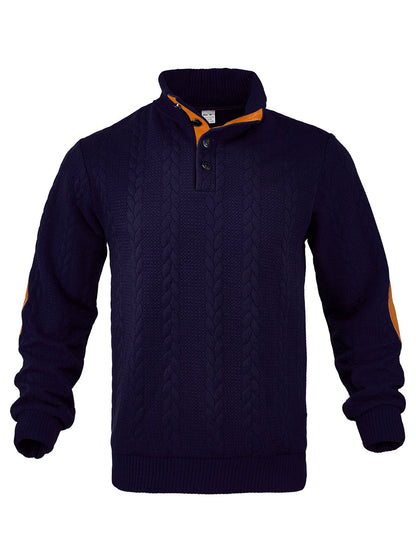 Herren Strickpullover Hochkragen Muster