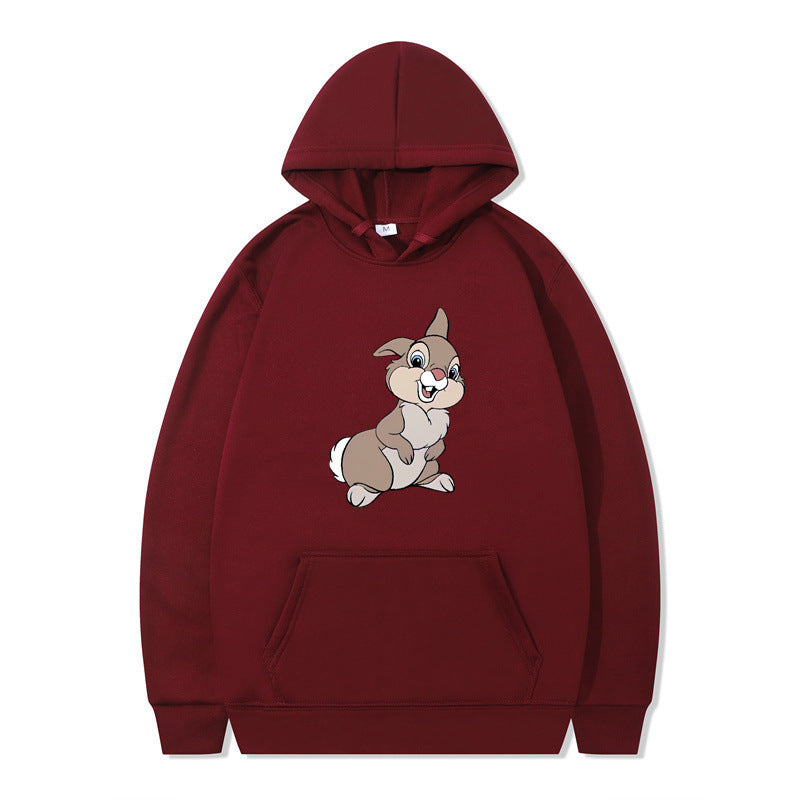 Damen Pullover Kapuzenpullover mit Kängurutasche und Hasen-Design