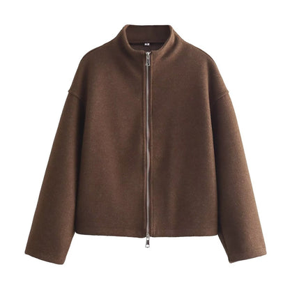 Damen Steppjacke Hochkragen Reißverschluss Norvielle
