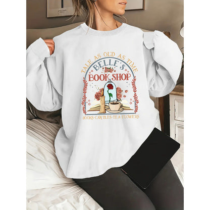 Damen Sweatshirt Buchladen-Motiv Norvielle