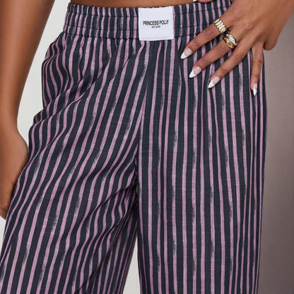 Damen Streifenhose Locker Geschnitten Norvielle
