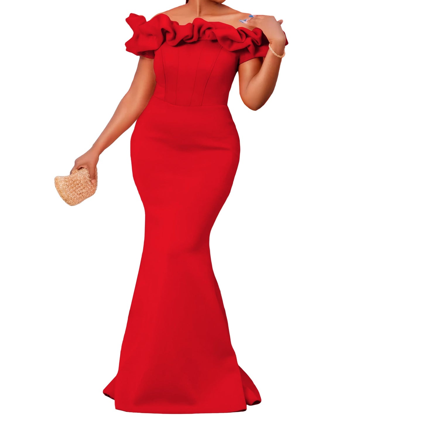 Damen Wickelkleid Voluminöser Kragen Norvielle