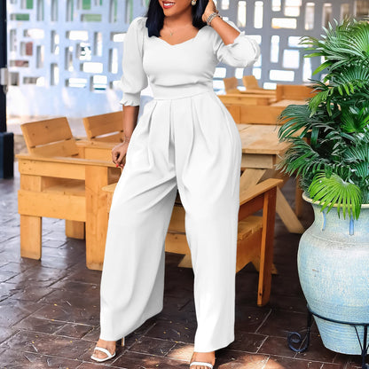 Damen Jumpsuit V-Ausschnitt Tailliert Norvielle