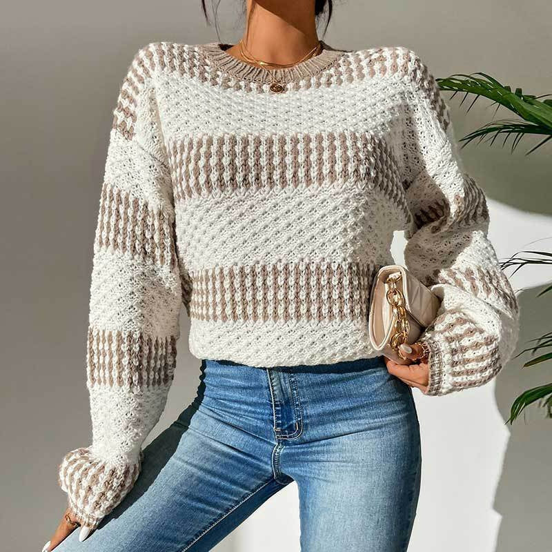 Damen Strickpullover Oversized Strukturmuster Norvielle