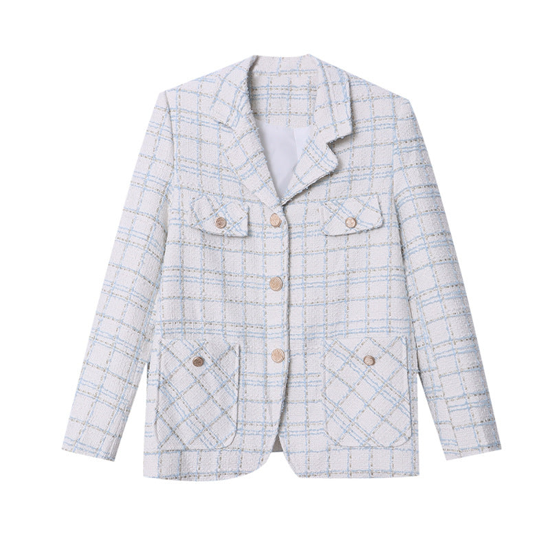 Damen Tweed-Jacke mit Knöpfen