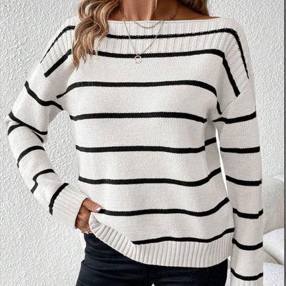 Damen Pullover Lässig Streifendesign Norvielle