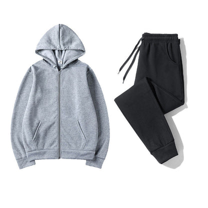 Damen Sportliches Kapuzenset Elastisch Mit Reißverschluss Schwarz - Norvielle