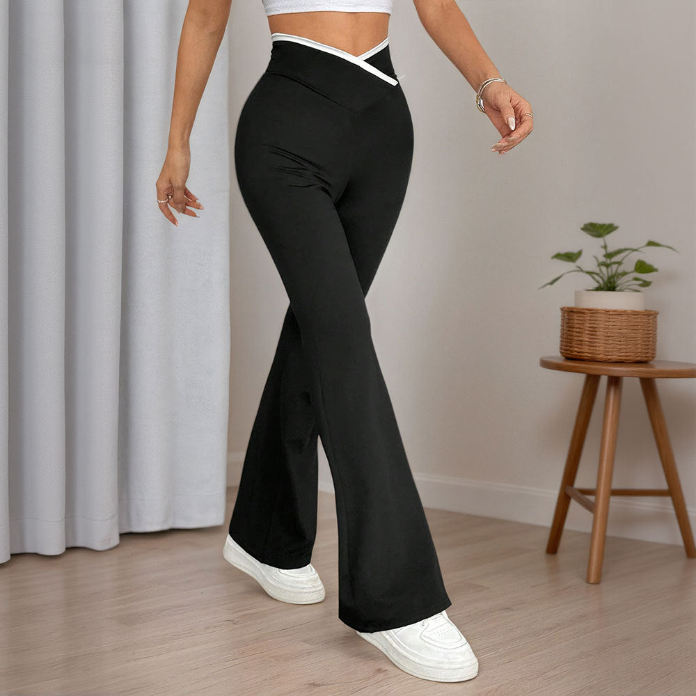Damen Flared Yogahose Hochgeschnitten Norvielle