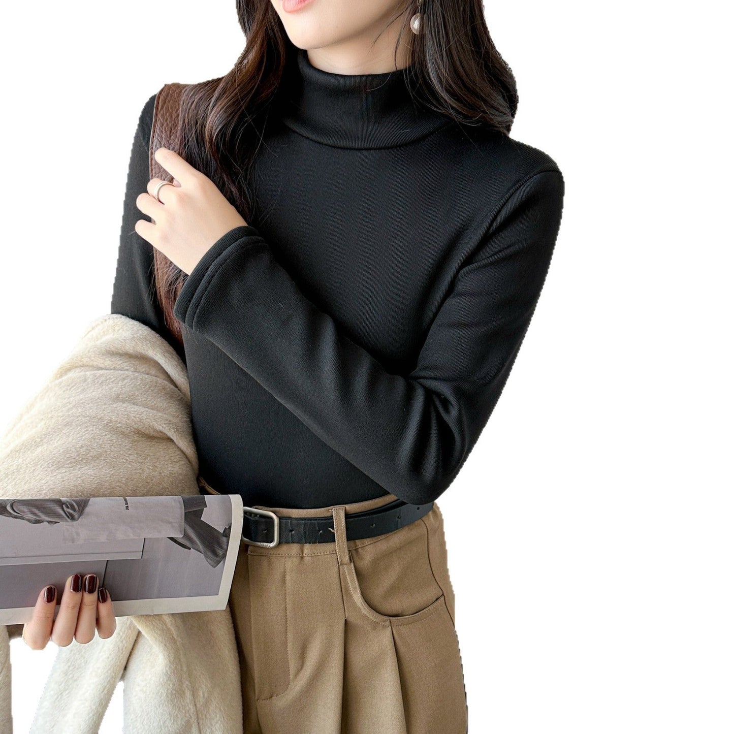Damen Rollkragenpullover Langarm Norvielle