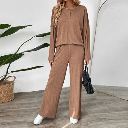 Damen Strickset Pullover und weite Hose Norvielle