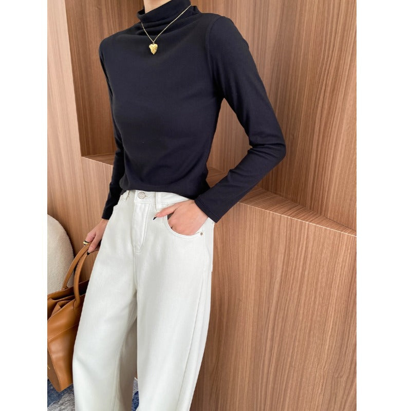 Damen Rollkragenpullover Feine Rippstruktur Norvielle
