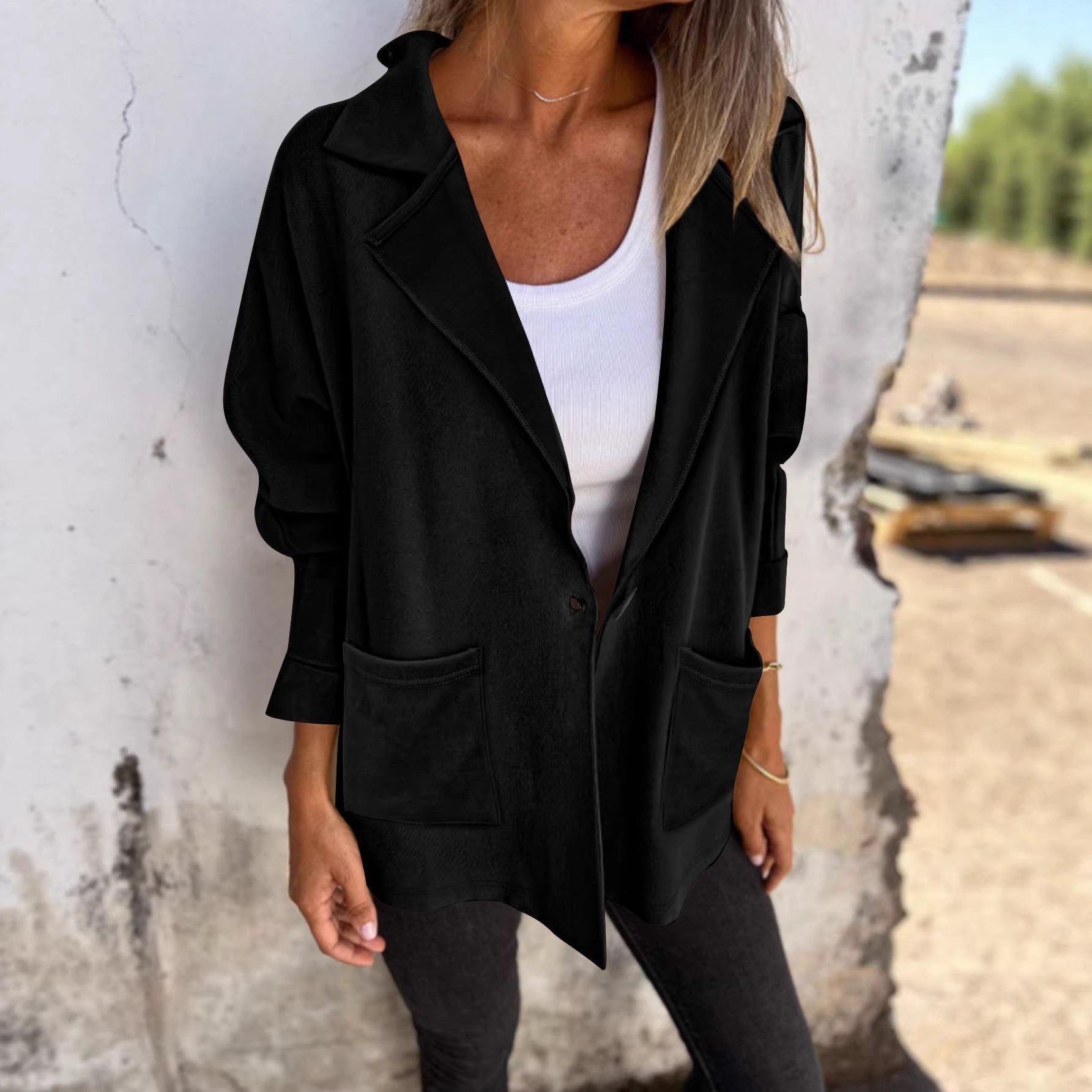 Damen Oversized Blazerjacke mit Taschen Norvielle - Norvielle