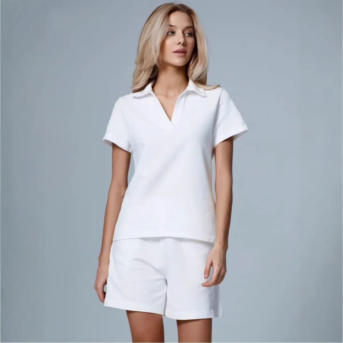 Damen Sport-Set Kurzarm Stehkragen Elastisch