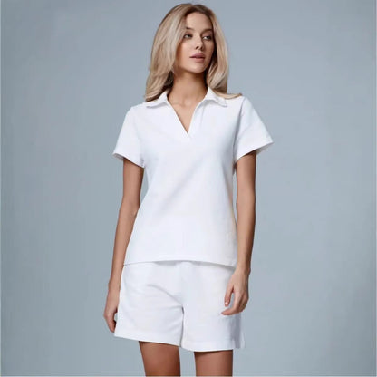Damen Sport-Set Kurzarm Stehkragen Elastisch