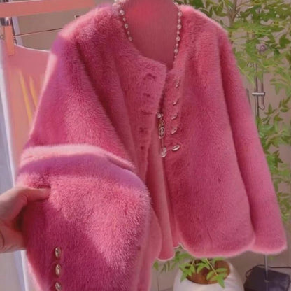 Damen Weiche Jacke Goldene Knöpfe Norvielle