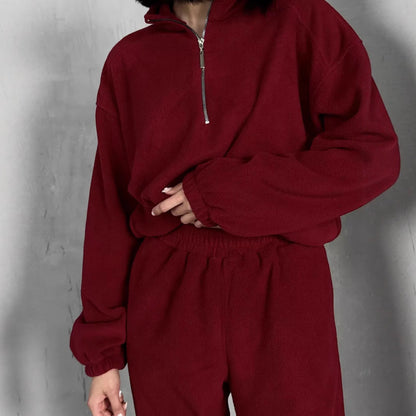 Damen Sportset Sweatshirt Jogginghose Tunnelzug Norvielle