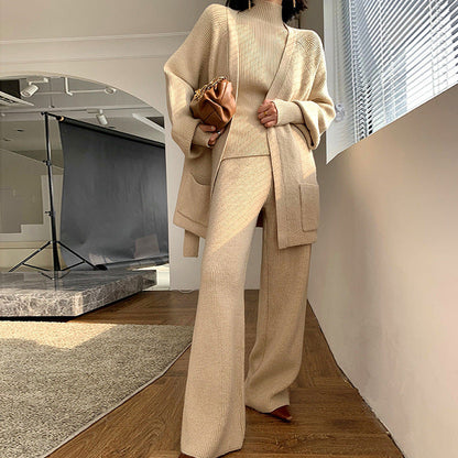 Damen Strickensemble Weites Design Luxuriöses Material