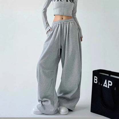 Damen Jogginghose Weite Passform Elastischer Bund Schwarz - Norvielle