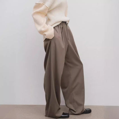 Damen Weite Stoffhose Elegantes Design