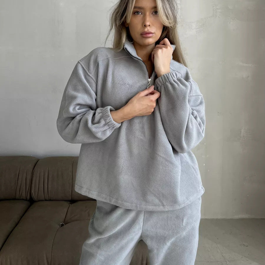 Damen Sportset Sweatshirt Jogginghose Tunnelzug Norvielle