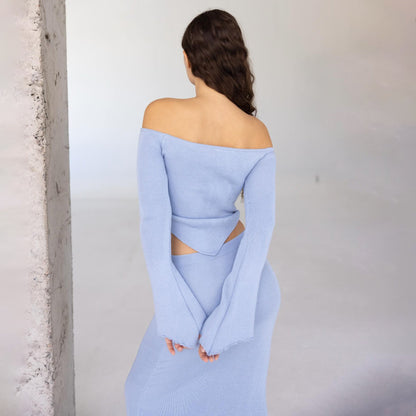 Damen Two-Piece Set Schulterfreies Oberteil Norvielle