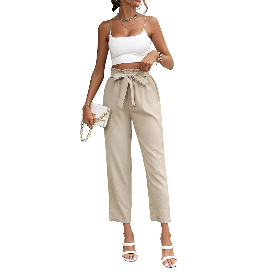 Damen Hose Locker Sitz Norvielle Mit Taillenbindung