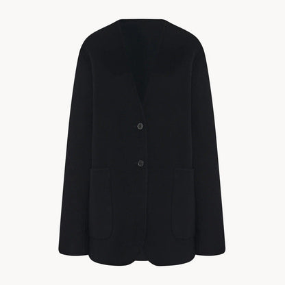Damen Strickblazer Elegantes Design Großes Revers Norvielle