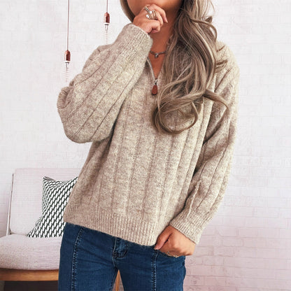 Damen Pullover Stehkragen Kurzärmel Norvielle