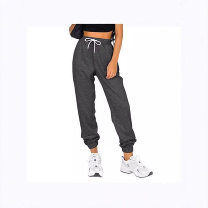 Damen Sport-Sweatpants Elastischer Bund Mit Kordelzug Beige