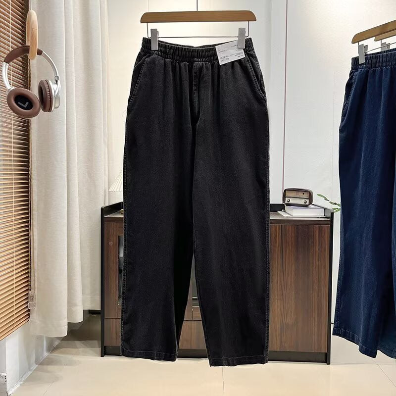 Damen Weite Jeans mit Elastischem Bund Bequem