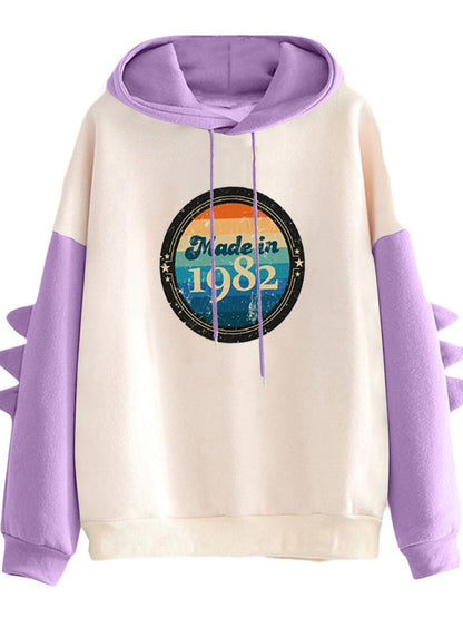 Damen Kapuzenpullover Retro-Design Norvielle