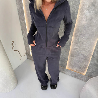 Damen Fleece-Overall Hochkragen Praktische Taschen