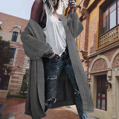 Damen Cardigan Grobstrick Voluminöse Ärmel Norvielle