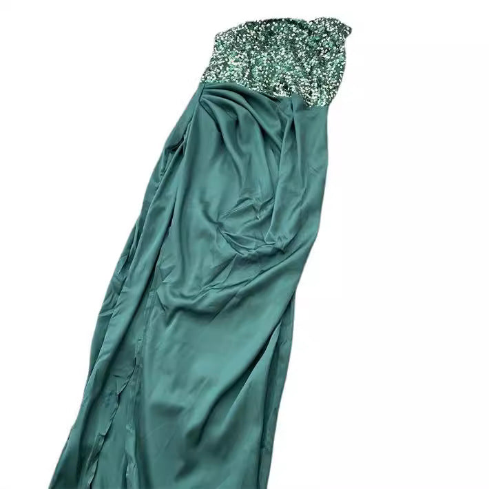 Damen Abendkleid Asymmetrisch Norvielle Hocher Beinschlitz
