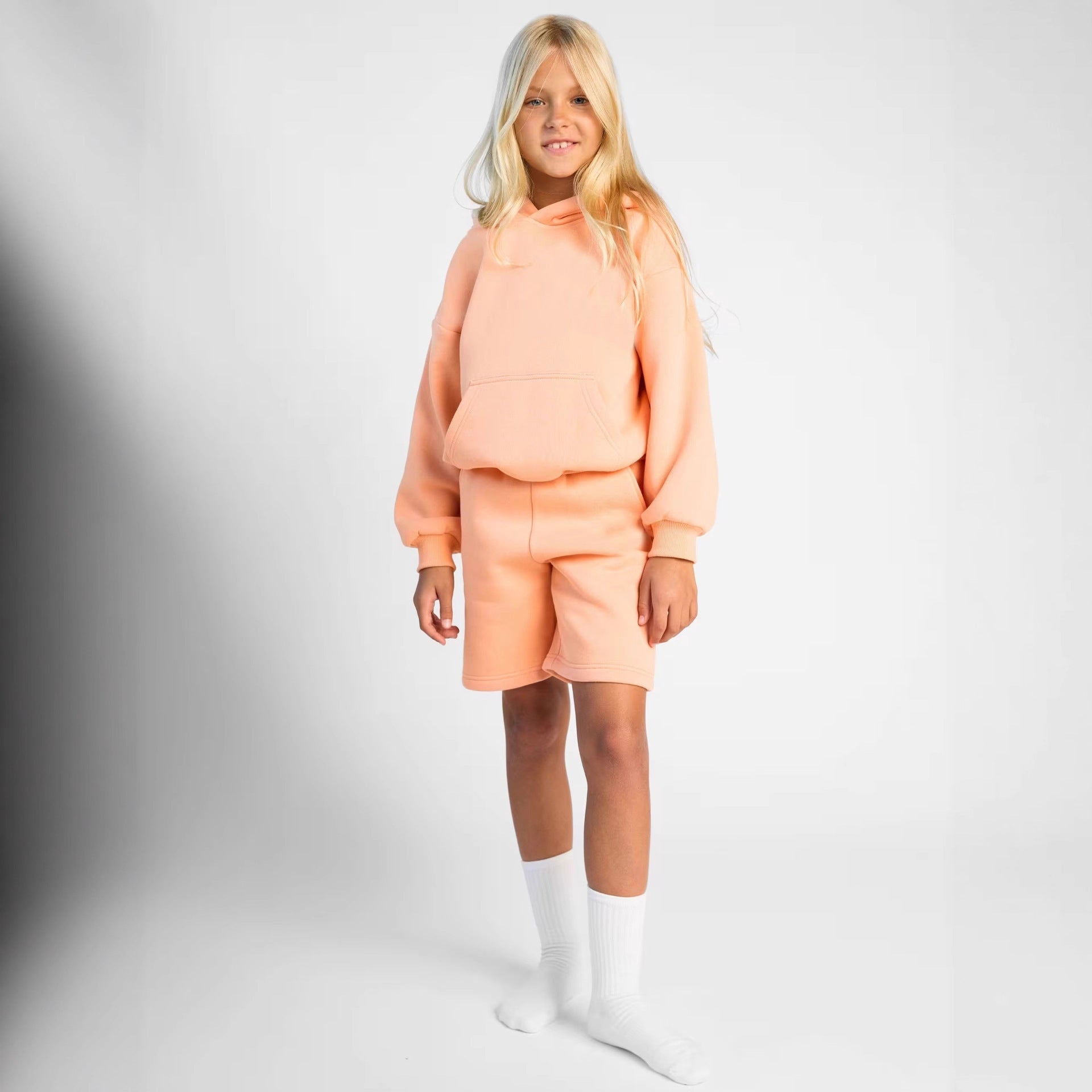 Damen Sportliches Kurzarm-Set mit Kapuze und Shorts - Norvielle